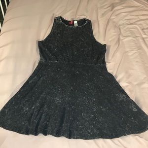 black acid wash dress